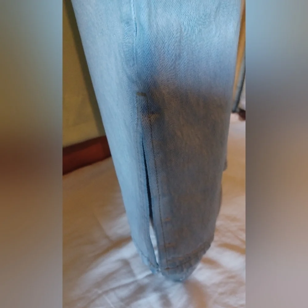 Aoioi Straight High Waist Light Blue Jeans - Picture 4 of 8